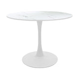 Set de 5 Piese Masa de Dining Rotunda cu Functie Balou-Parker/metal, Diametru 100cm x Înaltime 73cm, Alb-Bej, 100x100x73 cm