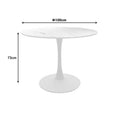 Set de 5 Piese Masa de Dining Rotunda cu Functie Balou-Parker/metal, Diametru 100cmxÎnaltime 73cm, Alb-Bej, 100x100x73 cm, foto produs 8