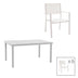 mobilier de gradina Set de 7 buc masa si scaune de gradina Kliton-Moly aluminiu alb 150x80x74 cm