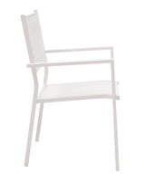 Set de 7 buc masa si scaune de gradina Kliton-Moly aluminiu, alb, 150x80x74 cm