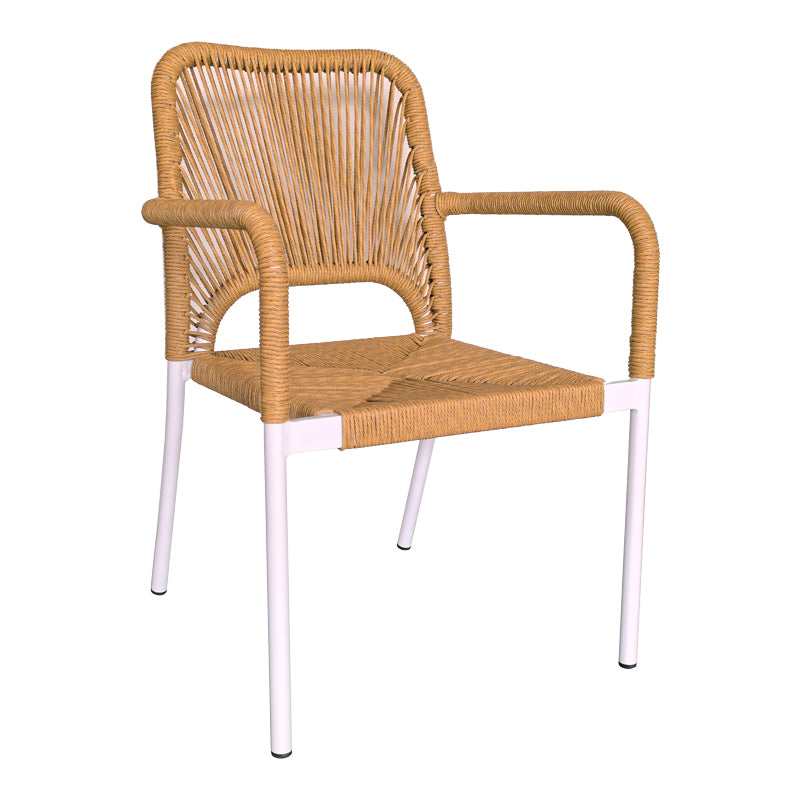 Set de 7 buc masa si scaune de gradina Kliton-Norture aluminiu, alb, 150x80x74 cm, imagine suplimentara