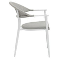 Set de 7 buc masa si scaune de gradina Kliton Pino aluminiu, alb, 150x80x74 cm, perspectiva suplimentara