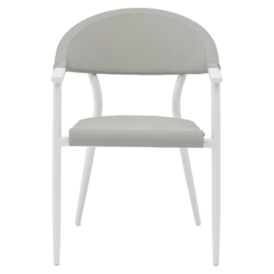 Set de 7 buc masa si scaune de gradina Kliton Pino aluminiu, alb, 150x80x74 cm, foto produs