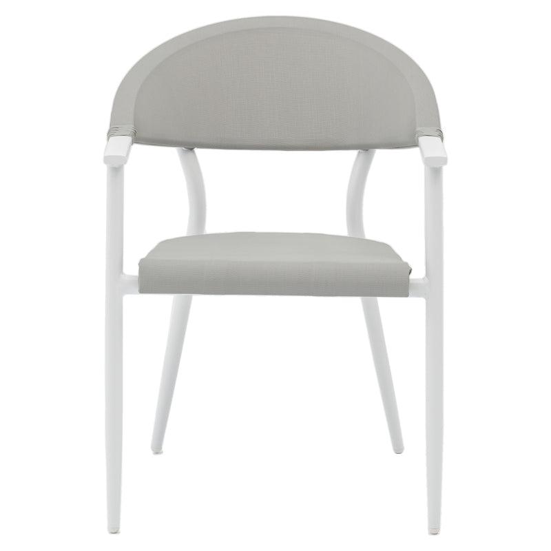 Set de 7 buc masa si scaune de gradina Kliton Pino aluminiu, alb, 150x80x74 cm, foto produs