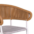 Set de 7 buc masa si scaune de gradina Kliton-Raven aluminiu, alb, 150x80x74 cm, detaliu produs