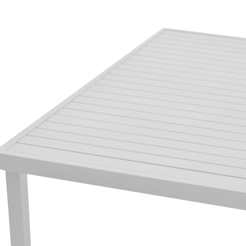 Set de 7 buc masa si scaune de gradina Kliton-Raven aluminiu, alb, 150x80x74 cm, foto produs 9