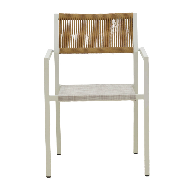 Set de 7 buc masa si scaune de gradina Kliton Savor aluminiu, alb, 150x80x74 cm, foto produs 11