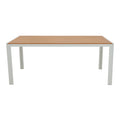 Set de 7 buc masa si scaune de gradina Mabu-Nares aluminiu alb si placaj, Natural, 180x90x72 cm, foto produs 11