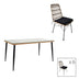 mobilier de gradina Set de 7 buc masa si scaune de gradina Naoki U ratan Natural si metal negru 160x90x78 cm