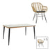 mobilier de gradina Set de 7 buc masa si scaune de gradina Naoki X ratan Natural si metal negru 160x90x78 cm