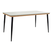 Set de 7 buc masa si scaune de gradina Naokixratan Natural si metal, negru, 160x90x78 cm, imagine suplimentara