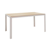 Set de 7 buc masa si scaune de gradina Nares-Moly aluminiu si plasa, alba, 140x80x72 cm, imagine suplimentara