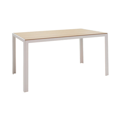 Set de 7 buc masa si scaune de gradina Nares-Moly aluminiu si plasa, alba, 140x80x72 cm, imagine suplimentara