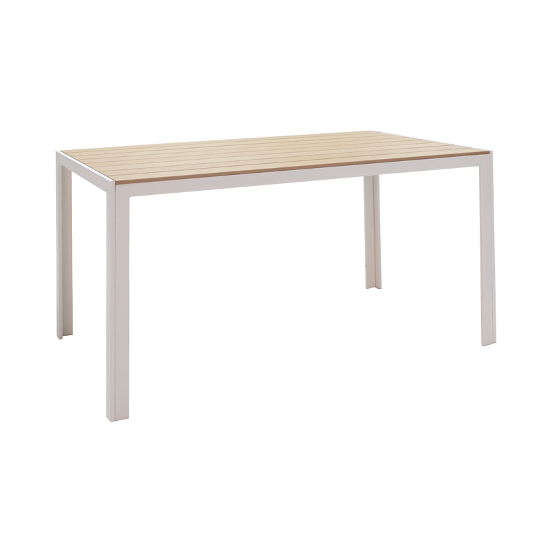 Set de 7 buc masa si scaune de gradina Nares-Moly aluminiu si plasa, alba, 140x80x72 cm, imagine suplimentara