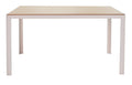Set de 7 buc masa si scaune de gradina Nares-Moly aluminiu si plasa, alba, 140x80x72 cm, detaliu produs