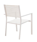 Set de 7 buc masa si scaune de gradina Nares-Moly aluminiu si plasa, alba, 140x80x72 cm, foto produs 6