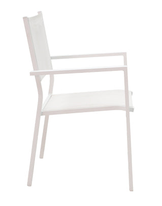 Set de 7 buc masa si scaune de gradina Nares-Moly aluminiu si plasa, alba, 140x80x72 cm, foto produs 7