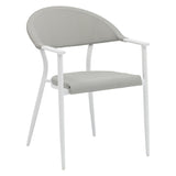 Set de 7 buc masa si scaune de gradina Nares-Pino B aluminiu alb si placaj, Natural, 180x90x72 cm