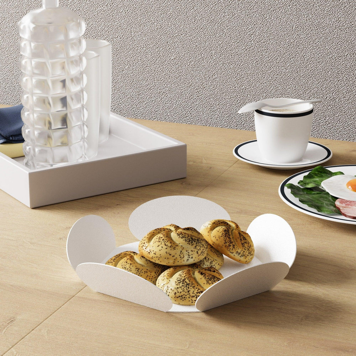 Set de accesorii metalice decorative (3 bucăți) Decorative Metal Accessory Set (3 Pieces) Modern 1, Alb, 13x13 cm