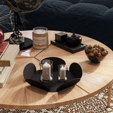 Set de accesorii metalice decorative (3 bucăți) Rodos, Negru, 13x13 cm