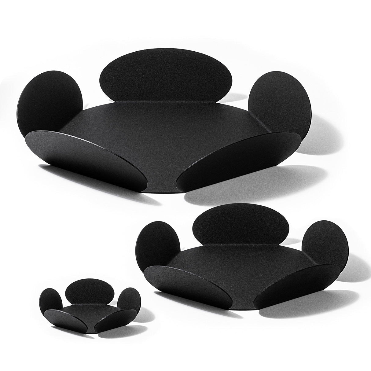 Set de accesorii metalice decorative (3 bucăți) Rodos, Negru, 13x13 cm