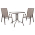 mobilier de gradina Set de cina 3 bucati Watson-Calan metal negru-tex Maron maro 70x70x70 cm