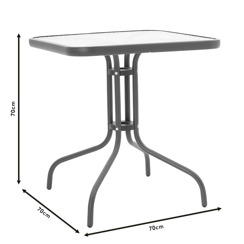 Set de cina 3 bucati Watson-Calan metal negru-tex Maron, maro, 70x70x70 cm, foto produs