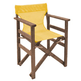 Set de cina Retto 5 piese din lemn de fag masiv, nuc-inchis Gri-inchis, 120x75x71 cm - Galben