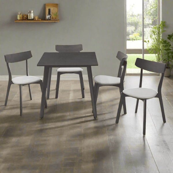 Set de dining Benson - Toto 5 piese, Gri - Nuc, 80x80x75 cm