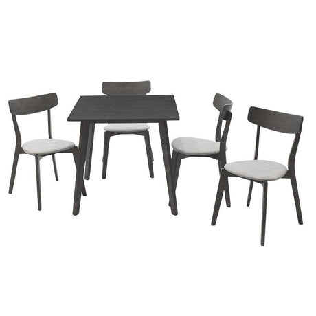 Set de dining Benson - Toto 5 piese, Gri - Nuc, 80x80x75 cm