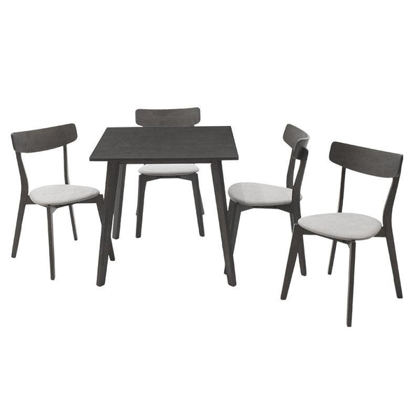 Set de dining Benson - Toto 5 piese, Gri - Nuc, 80x80x75 cm