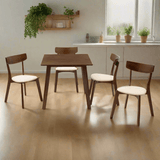 Set de dining Benson - Toto 5 piese, Gri - Nuc, 80x80x75 cm - Nuc