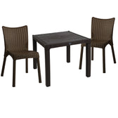 mobilier de gradina Set de dining Explore-Confident set 3 bucati maro 90x90x74 cm