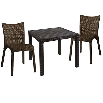 mobilier de gradina Set de dining Explore-Confident set 3 bucati maro 90x90x74 cm