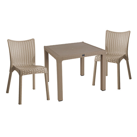 Set de Dining Explore-Confident set 3 piese, Crem, 90x90x74 cm