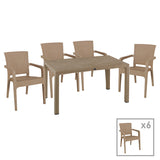 Set de dining Explore-Halcyon 7 piese, Crem, 150x90x74 cm