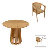 Set de dining Granny-Kenda, 3 piese, Natural, D80x75 cm