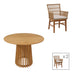 Masa Cu Scaune Set de dining Inca-Kenda 3 piese, Natural D80x75 cm