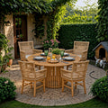 Set de dining Inca-Kenda 5 piese, Natural, D120x75 cm, imagine suplimentara