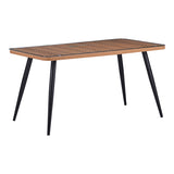 Set de dining Naoki-Tanish 5 bucati din ratan de sticla PE, Natural cu picioare negre, 140x80x78 cm