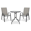 mobilier de gradina Set de dining pentru gradina 3 buc Calan-Watson metal negru-textilene negru D60x70 cm