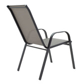 Set de dining pentru gradina 3 buc Calan-Watson metal negru-textilene, negru, D60x70 cm, perspectiva suplimentara