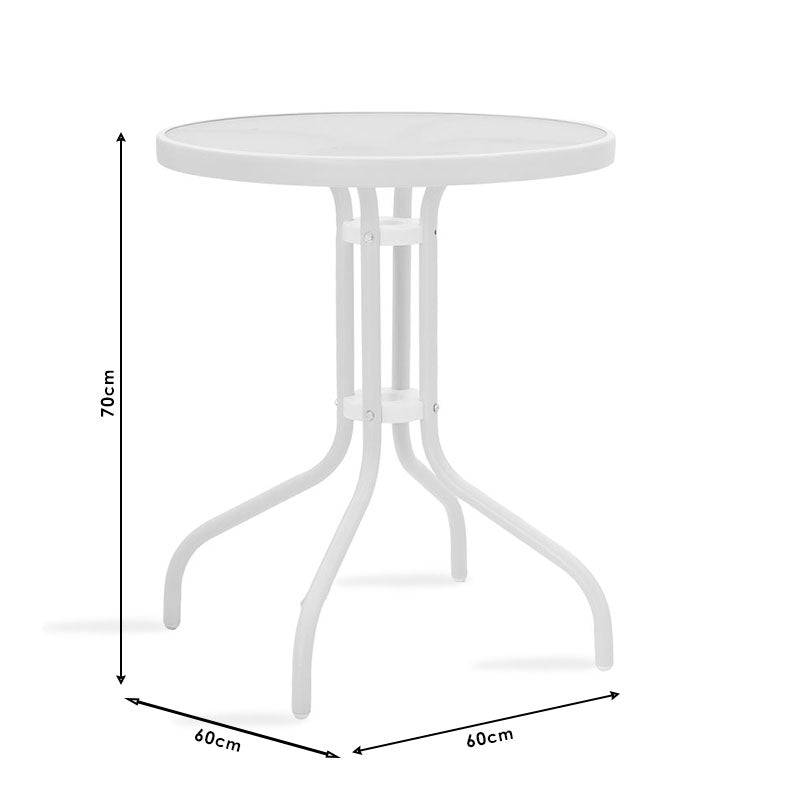 Set de dining pentru gradina 3 buc Calan-Watson metal negru-textilene, negru, D60x70 cm, foto produs