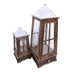 Accesoriu Decorativ Set de felinare 2 buc Hally Maro inchis 22x22x71 cm
