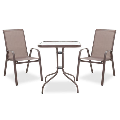 mobilier de gradina Set de gradina 3 piese Watson-Calan metal-tex Marone