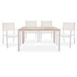 Set de gradina 5 piese Nares-Moly aluminiu texMarone, Alb - Negru, 135x200 cm - Alb