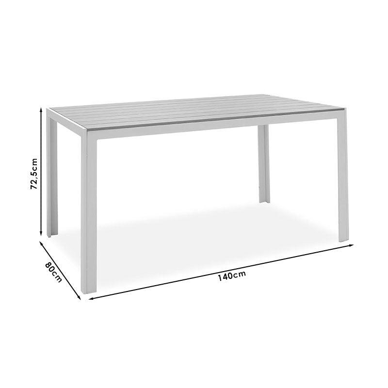 Set de gradina 5 piese Nares-Moly aluminiu texMarone, Alb - Negru, 135x200 cm - Alb