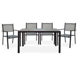 Set de gradina 5 piese Nares-Moly aluminiu texMarone, Alb - Negru, 135x200 cm - Negru