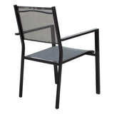 Set de gradina 5 piese Nares-Moly aluminiu texMarone, Alb - Negru, 135x200 cm - Negru
