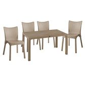 mobilier de gradina Set de gradina masa si scaune Explore, Confident set 5 piese cappuccino 150x90x73 cm
